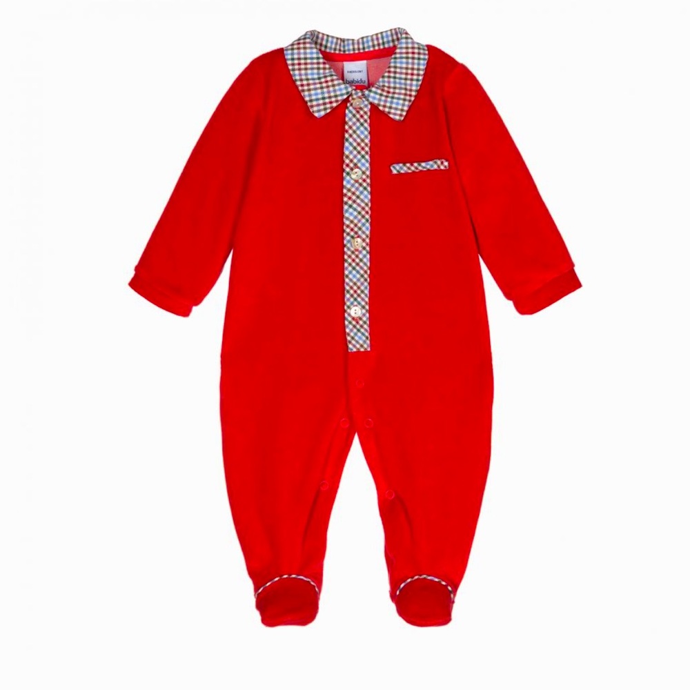European red velvet suit